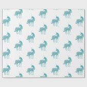 Papier Cadeau Glitzy White Aqua Sparkle Unicorn (Plat)