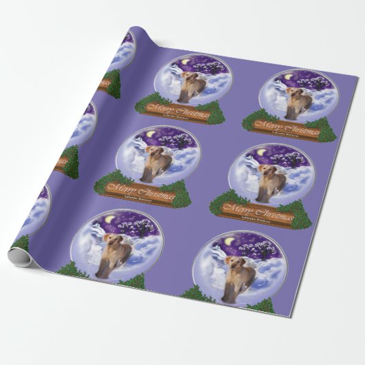 Papier Cadeau Globe de Noël du Laboratoire jaune (Déroulé)