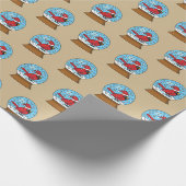 Papier Cadeau Globe des neiges avec cardinal rouge mignon (Coin)