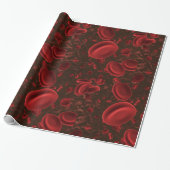 Papier Cadeau Globules Rouges Microscopiques (Déroulé)