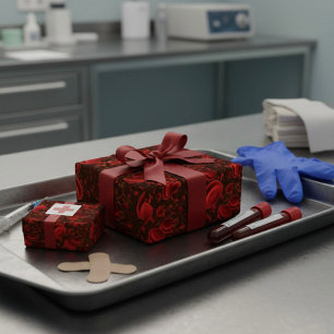 Papier Cadeau Globules Rouges Microscopiques