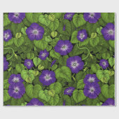 Papier Cadeau Gloire du matin en violet et vert (Plat)