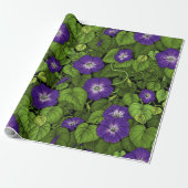 Papier Cadeau Gloire du matin en violet et vert (Déroulé)