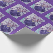 Papier Cadeau Glorieuse Aquarelle violette Iris Fleur Fleur Enve (Coin)