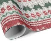 Papier Cadeau Glorieux Tacky laide Design de Sweater de Noël (Coin rond)