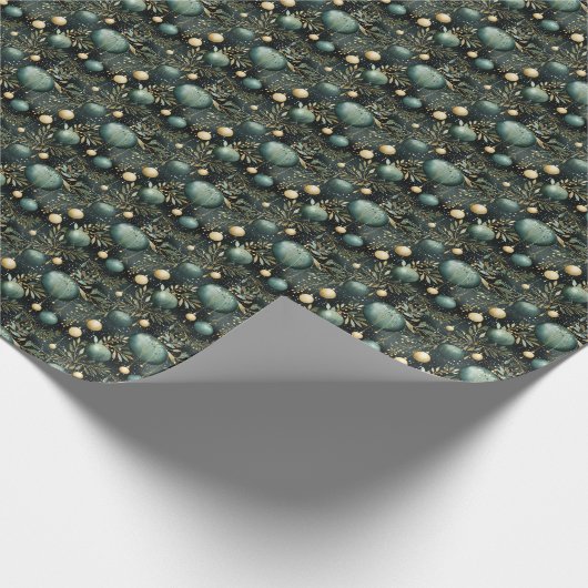 Papier Cadeau Glorieux Vert Doré : Vert et Or (Coin)