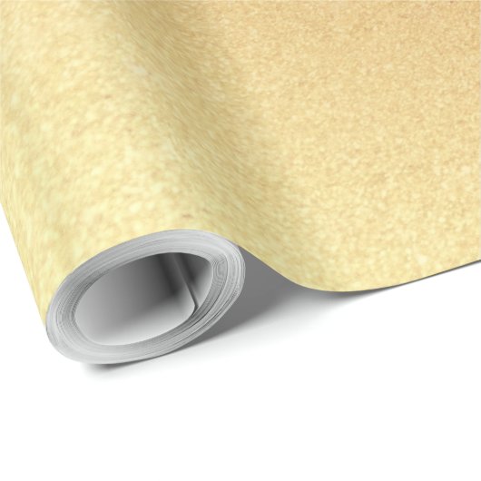 Papier Cadeau Glossy Faux Gold Parties scintillant Élégant moder (Coin rond)