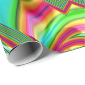 Papier Cadeau GLOSSY ~ Fractal multicolore ~ Enveloppement de No (Coin rond)