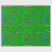 Papier Cadeau Glossy Green Christmas Wrapping Paper Roll (Plat)