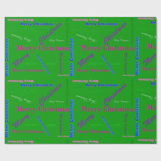 Papier Cadeau Glossy Green Christmas Wrapping Paper Roll (Plat)