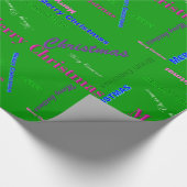 Papier Cadeau Glossy Green Christmas Wrapping Paper Roll (Coin)