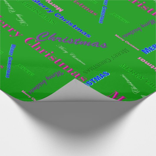 Papier Cadeau Glossy Green Christmas Wrapping Paper Roll (Coin)