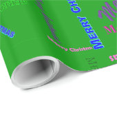 Papier Cadeau Glossy Green Christmas Wrapping Paper Roll (Coin rond)