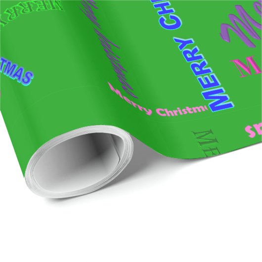 Papier Cadeau Glossy Green Christmas Wrapping Paper Roll (Coin rond)