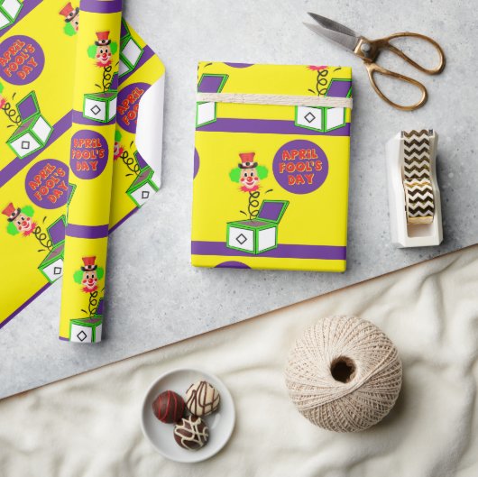 Papier Cadeau Glossy Wrapping Paper April Fool's Day Clown  (Artisanat)