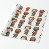 Papier Cadeau Glossy Wrapping Paper April Fool's Day Fishing (Déroulé)