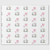 Papier Cadeau Glossy Wrapping Paper Blue Beige Elephant Balloon (Plat)