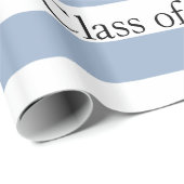 Papier Cadeau Glossy Wrapping Paper Blue Stripe Graduate 2026 (Coin rond)