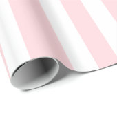 Papier Cadeau Glossy Wrapping Paper Pink & White Stripe (Coin rond)