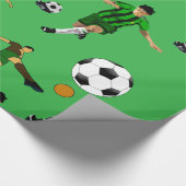 Papier Cadeau Glossy Wrapping Paper Soccer Ball Green (Coin)