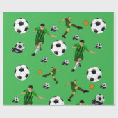 Papier Cadeau Glossy Wrapping Paper Soccer Ball Green (Plat)