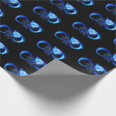 Papier Cadeau Glowing infinity with blue rose (Coin)