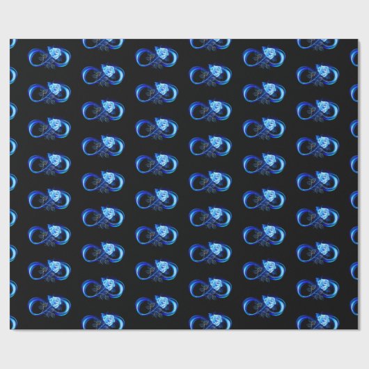 Papier Cadeau Glowing infinity with blue rose (Plat)