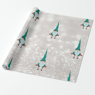 Papier Cadeau Gnome Bokeh Holiday