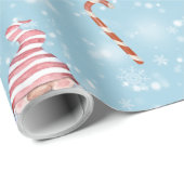 Papier Cadeau Gnome Coeurs & Sucre de canne Noël (Coin rond)