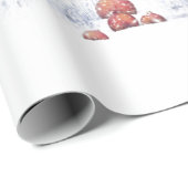 PAPIER CADEAU GNOME DANS LA NEIGE FORÊT COUVERTE NOËL CADEAU DE (Coin rond)