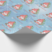 Papier Cadeau Gnome de Noël avec arbre présent Personnalisé (Coin)