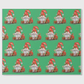 Papier Cadeau Gnome de Noël mignon (Plat)