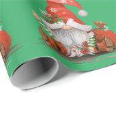 Papier Cadeau Gnome de Noël mignon (Coin rond)