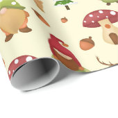 Papier Cadeau Gnome des bois de Noël | Vacances (Coin rond)