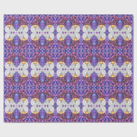 Papier Cadeau Gnome Drôle En Casquette Violet Chante Une Chanson (Plat)