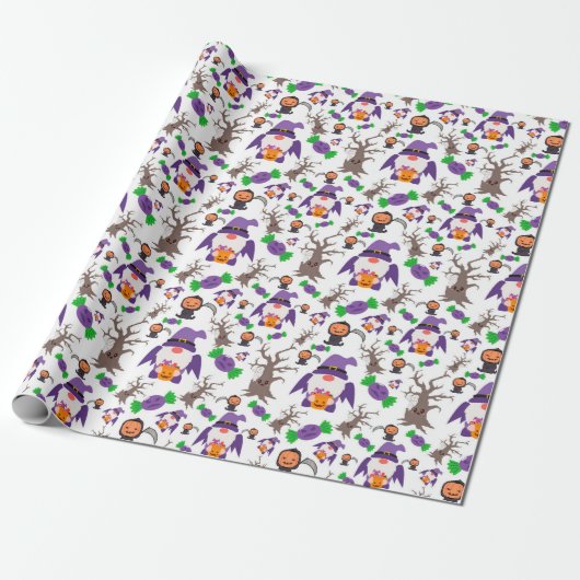 Papier Cadeau Gnome effrayant Halloween (Déroulé)