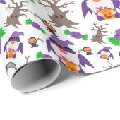Papier Cadeau Gnome effrayant Halloween (Coin rond)