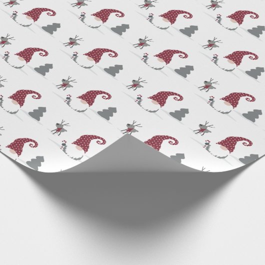 Papier Cadeau Gnome et Reindeer Scandinavian Tomte design (Coin)