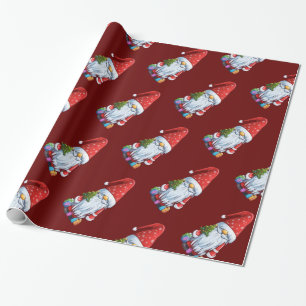 Papier Cadeau Gnome Gonk De Noël Habillé En Tenue Festive