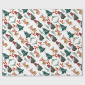 Papier Cadeau Gnome Noël Scandinave fantaisie (Plat)