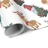 Papier Cadeau Gnome Noël Scandinave fantaisie (Coin rond)