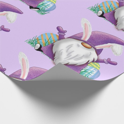 Papier Cadeau Gnome pourpre de Pâques (Coin)