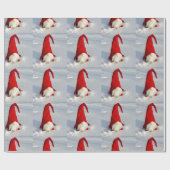 Papier Cadeau Gnome scandinave de Noël (Plat)