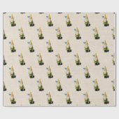 Papier Cadeau Gnome Sur Burlap (Plat)