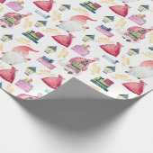 Papier Cadeau gnomes d'aquarelle de Noël (Coin)