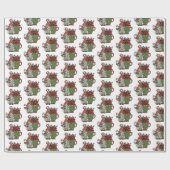 Papier Cadeau gnomes de café de Noël (Plat)