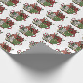 Papier Cadeau gnomes de café de Noël (Coin)