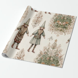 Papier Cadeau Gnomes de la forêt fantaisiste & Botanique (1)
