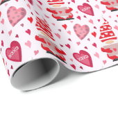 Papier Cadeau Gnomes de la Saint-Valentin (Coin rond)