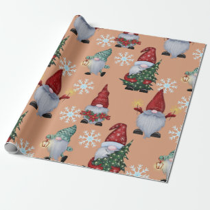 Papier Cadeau Gnomes de neige de Noël